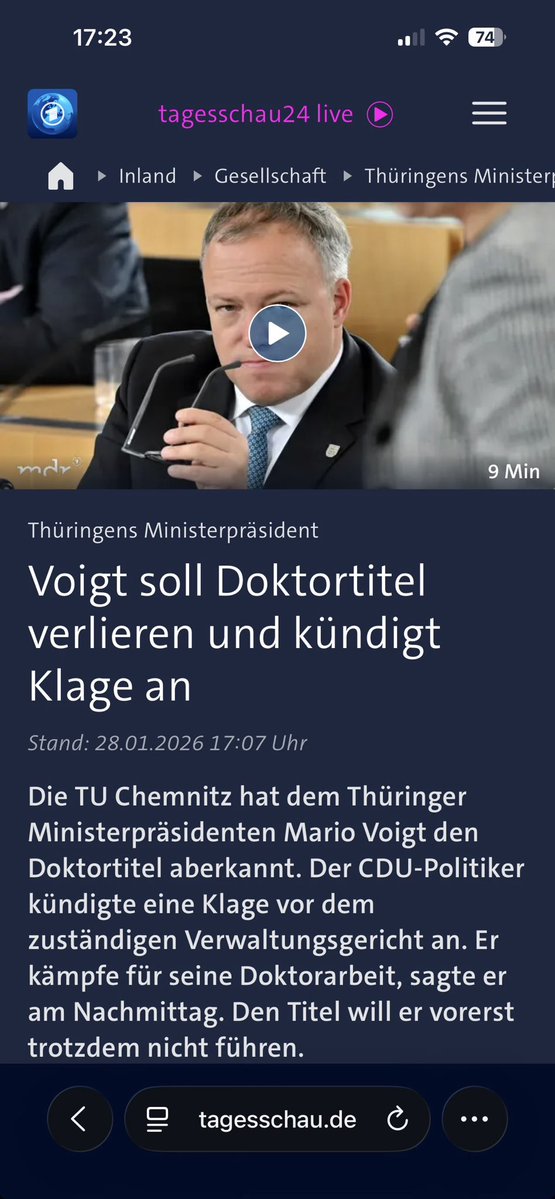 Ist #Voigt noch als Ministerpräsident haltbar? Ich meine nein!
#MarioVoigt #Plagiat #Doktorarbeit #Doktortitel