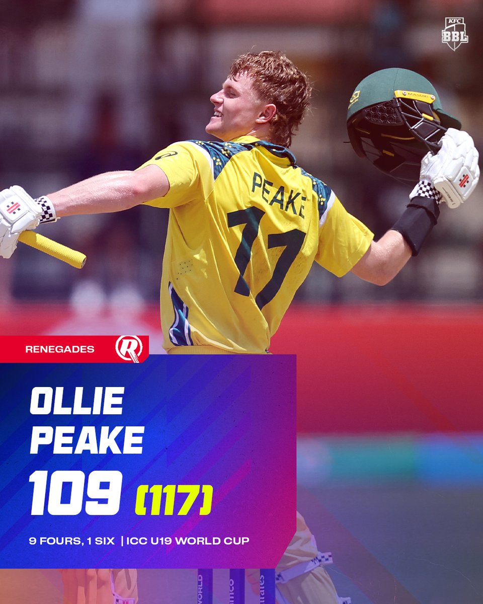 BBL's tweet image. A Renegade on the rise 📈 #U19WorldCup