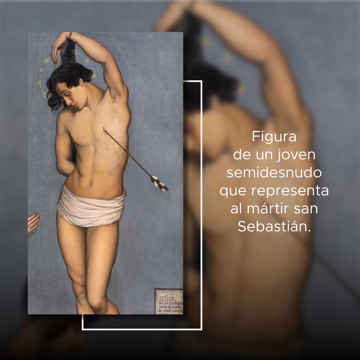 MUNALmx's tweet photo. Detente a mirar una obra donde la fe y el cuerpo dialogan.

En esta poderosa versión del martirio de San Sebastián, Ángel Zárraga replantea un tema clásico desde una sensibilidad modernista: un joven semidesnudo, herido y aureolado por estrellas, contrasta con la figura severa y enlutada de una mujer que se arrodilla a sus pies. La escena intensifica el diálogo entre la religiosidad y el erotismo.

Visítala en nuestras salas del primer piso
Martes a domingo, 10 a 18 h
Entrada: 95 pesos | Domingos, entrada libre