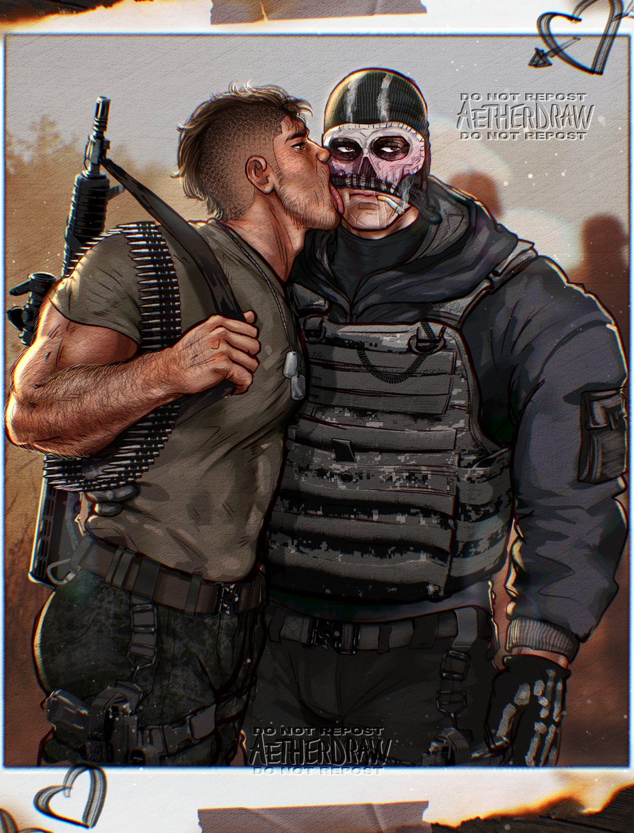 Little polaroid of the boyfriends on duty (ended up in Soap’s journal)
#SimonGhostRiley #GhostSoap #Fanart #shipart #cod