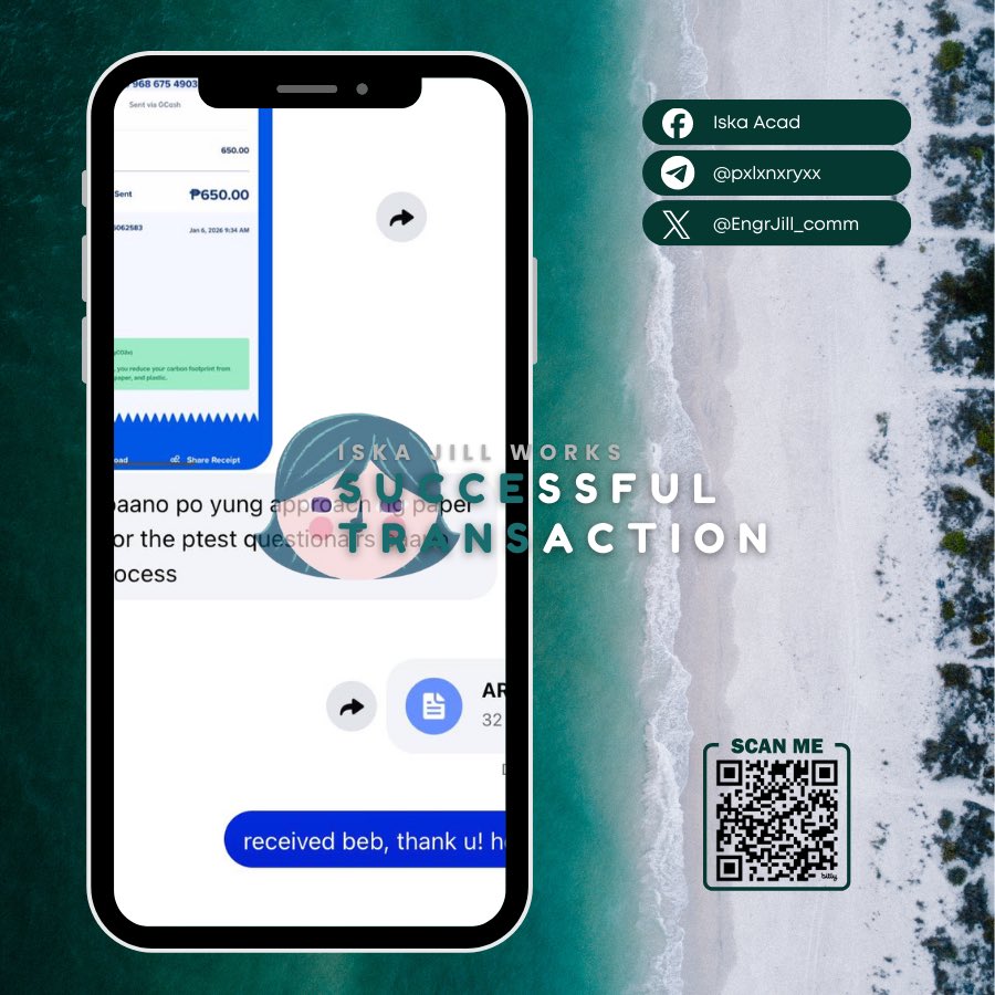 𝐓𝐡𝐚𝐧𝐤 𝐲𝐨𝐮 𝐟𝐨𝐫 𝐓𝐫𝐮𝐬𝐭𝐢𝐧𝐠 𝐄𝐧𝐠𝐫. 𝐈𝐬𝐤𝐚!

:774/n

Portfolio: bit.ly/EngrIskaJill-C…

Feel free to reach out through my socials below :

📍 𝐗 (𝐓𝐰𝐢𝐭𝐭𝐞𝐫):  <a href="/EngrJill_comm/">Jill Works Commissioner l Researcher</a>
📍 𝐓𝐞𝐥𝐞𝐠𝐫𝐚𝐦:  @pxlxnxrvx
📍 𝐅𝐚𝐜𝐞𝐛𝐨𝐨𝐤: Iska Acad

lf commissioner