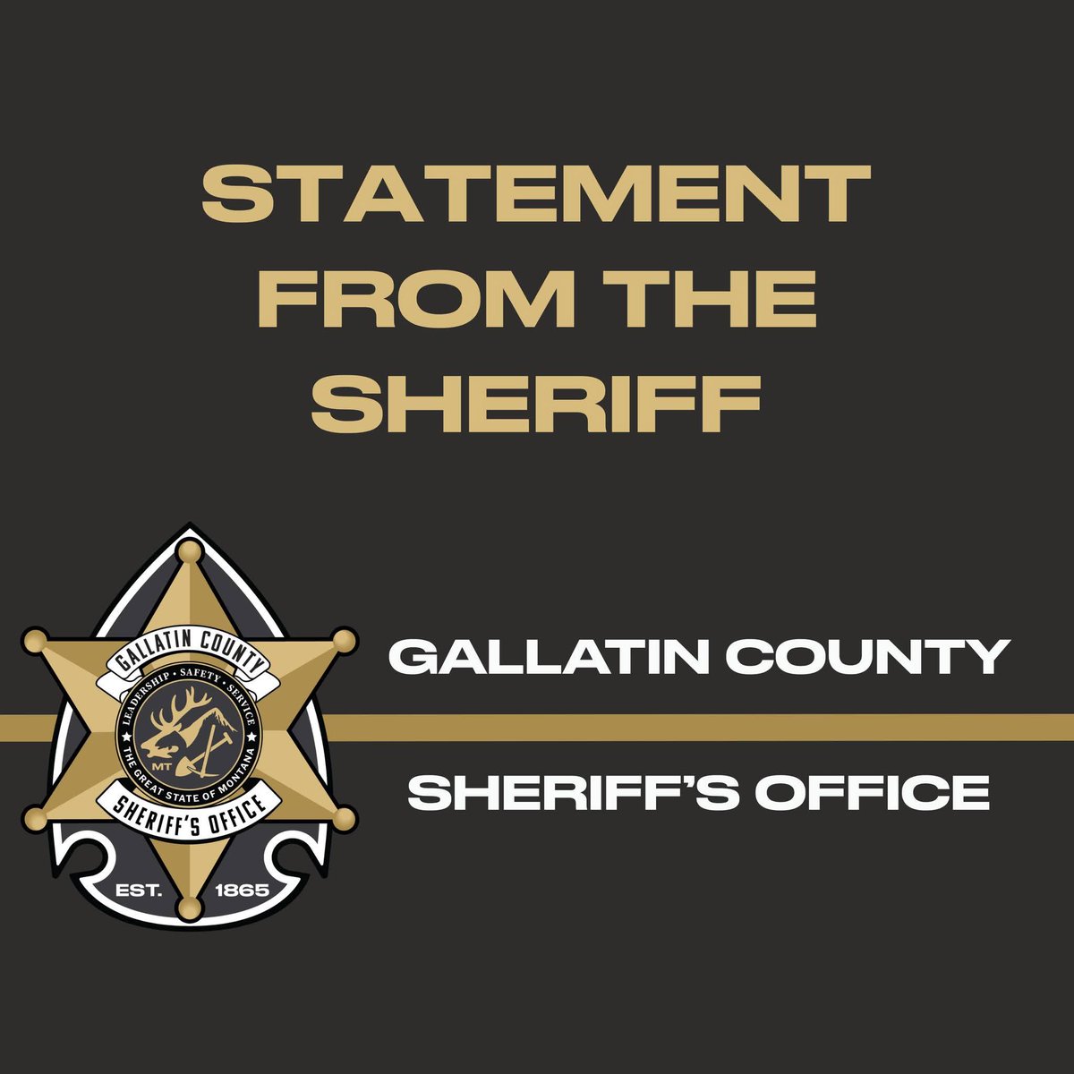 lemmiwinkster's tweet image. 🚨🚨Above the Noise🚨🚨

A statement from the Sheriff.

"I want to speak directly to the citizens of Gallatin County. We are witnessing a dangerous trend in public activity. Yesterday, a Sheriff’s Office Captain pulled over a vehicle in his issued, unmarked, police vehicle. He…