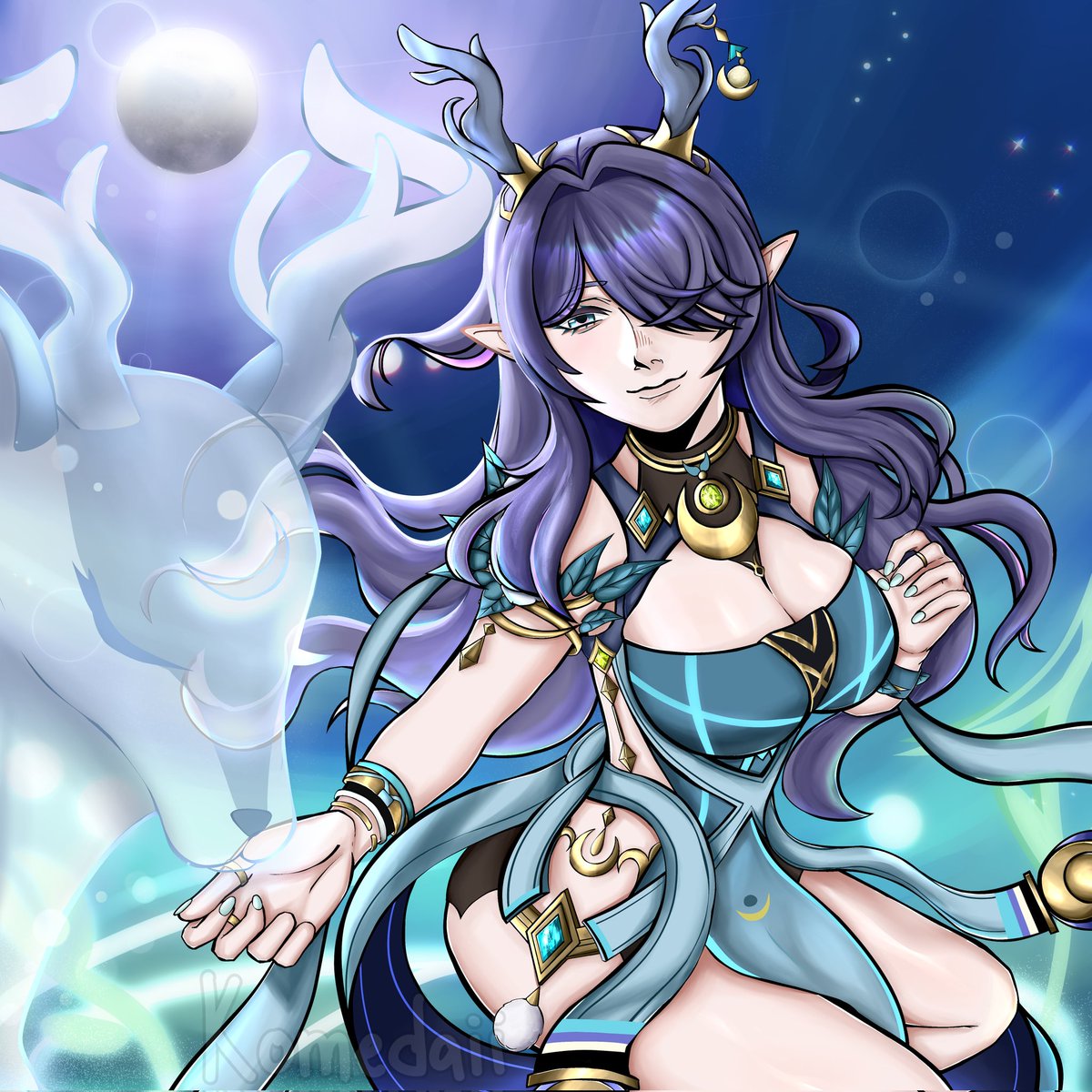 komedaii's tweet image. Lauma 🤍🌙 

#Lauma #genshinimpact #NodKrai