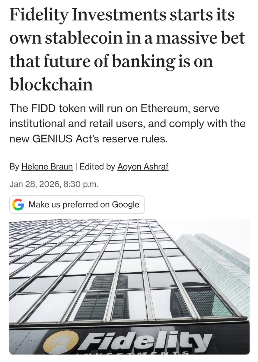 Fidelity chose Ethereum.