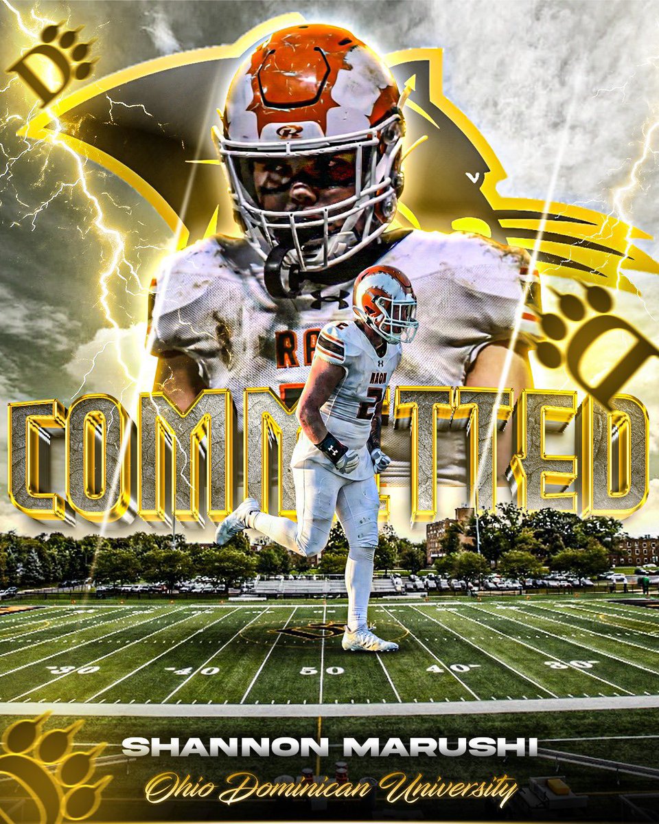 Smarushi2's tweet photo. I have officially committed to the Ohio Dominican University. I would first like to thank God for everything. I would also like to thank all the coaches who helped throughout the way and made this possible. Go Panthers 🐆@CoachJohnsonOL @DarielShepherd https://t.co/Ja3tadSyFV