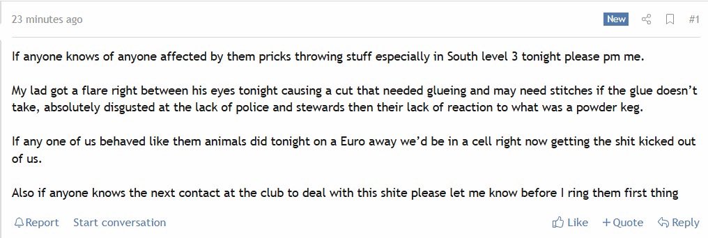 Fans being assaulted in the stands needing stitches <a href="/ManCity/">Manchester City</a> 👏🏻👏🏻👏🏻