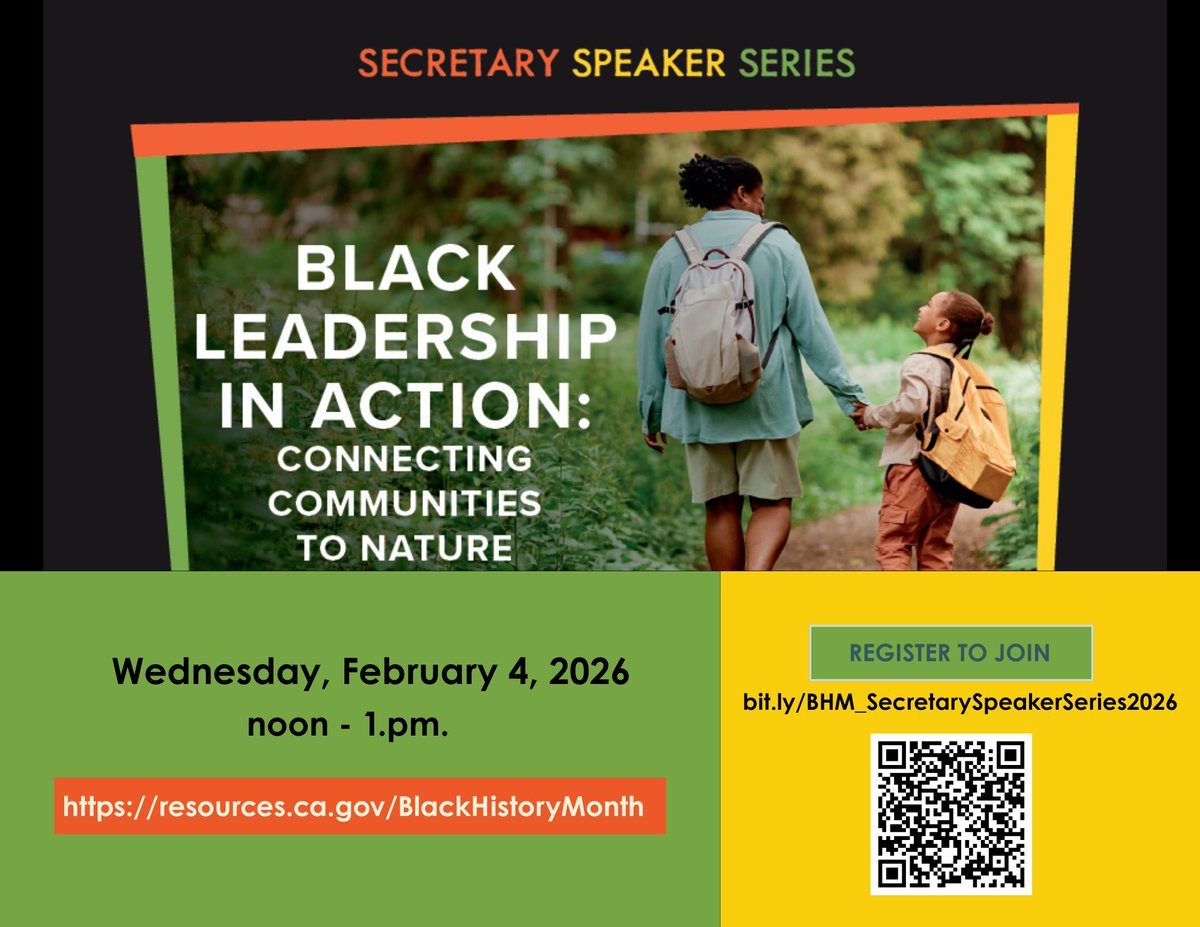 Our next Secretary Speaker Series is in two days!

Join us to hear from Black leaders who connect people to nature and collective action to create healthier communities. Don't miss it!

Register at: 