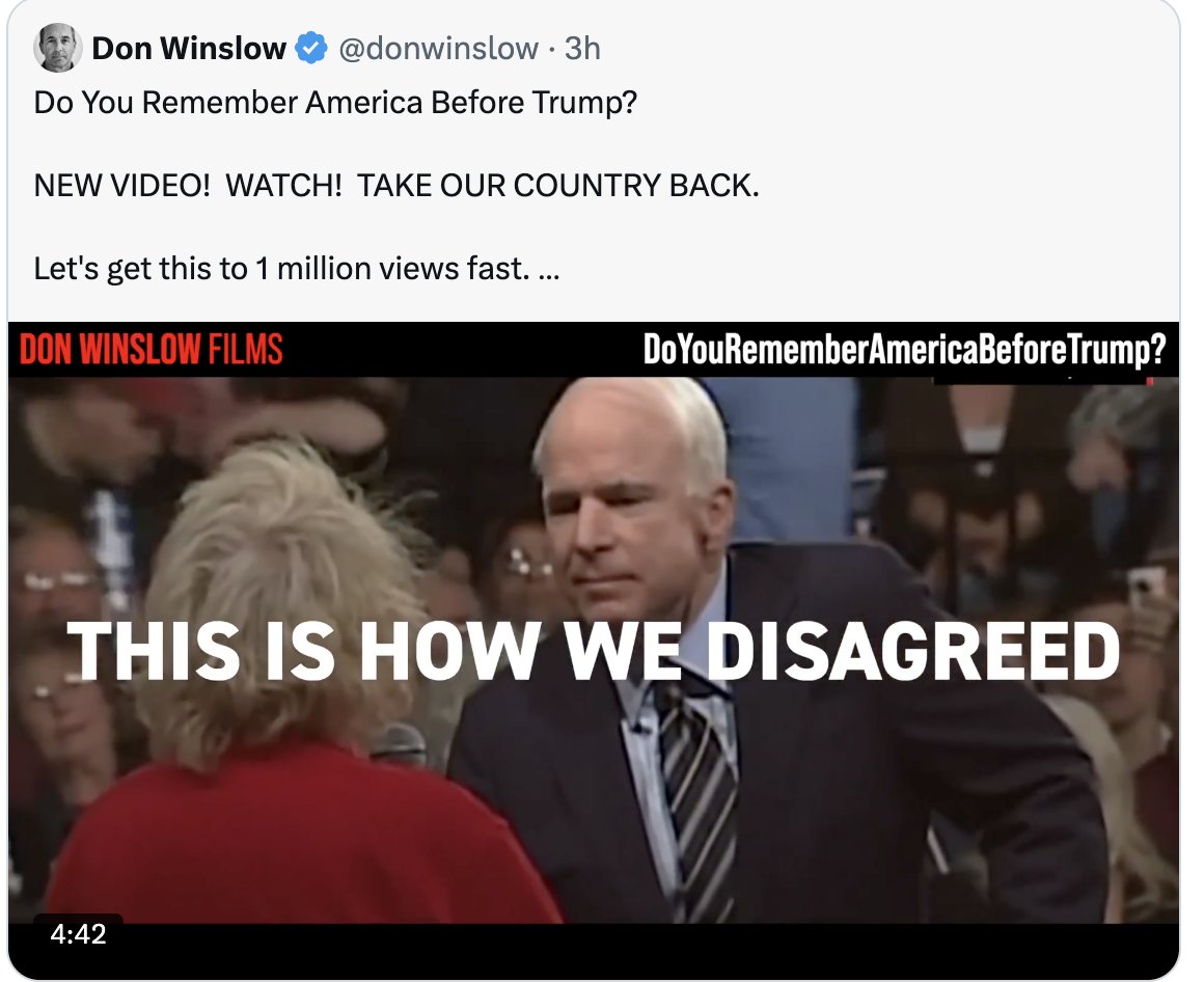 Even the John McCain "Obama's not an Arab, he's a good American family man" moment that Winslow includes here in "How We Disagreed In America Before Trump" is a stellar example of my point. 

Unless you're a bigot, you don't refute "accusations" that someone is "Arab" or "Muslim"
