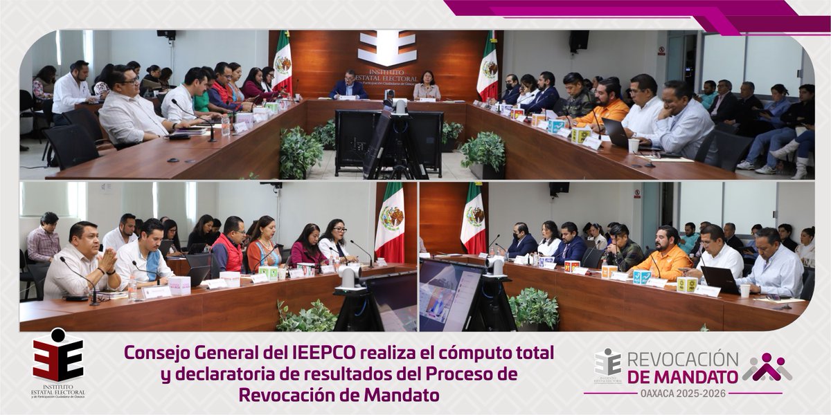 IEEPCO's tweet photo. 📄Consejo General del #IEEPCO realiza el cómputo total y declaratoria de resultados del Proceso de #RevocacióndeMandato. Leer comunicado en https://t.co/m2jUIeCMUo https://t.co/XiBHWYoiwe
