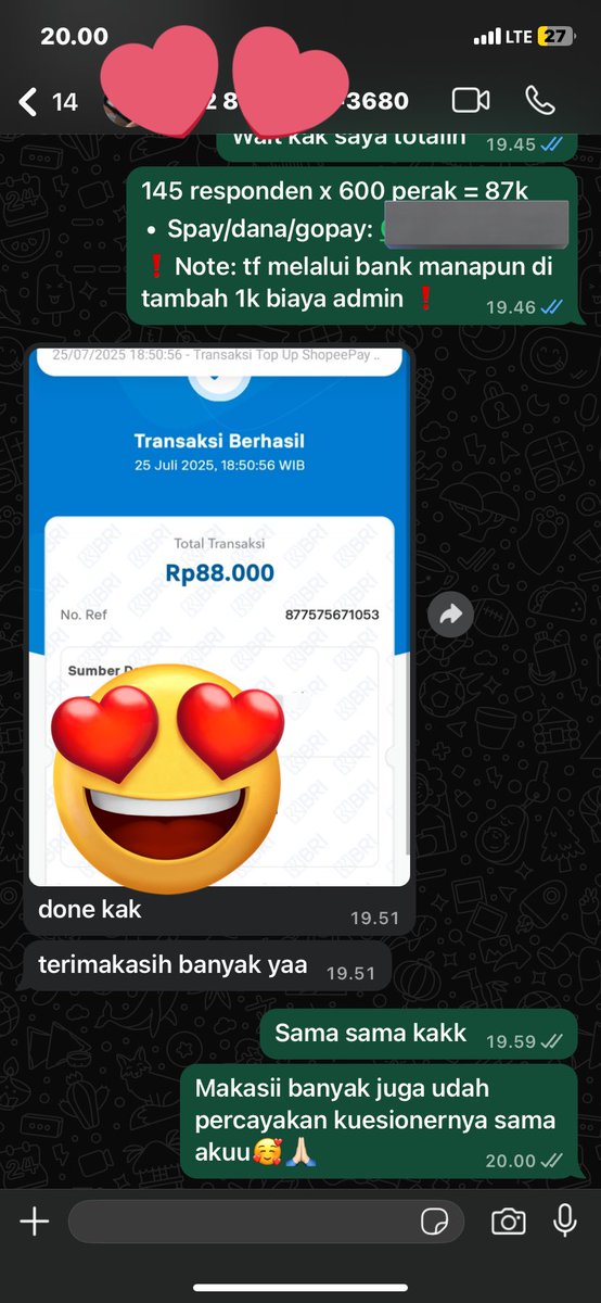 Testi joki kuesioner 
Fee star 500perak, bebas request jawaban dan bisa bantu valid dan reliabel 

#zonauang #zonajajan #jokitugas
