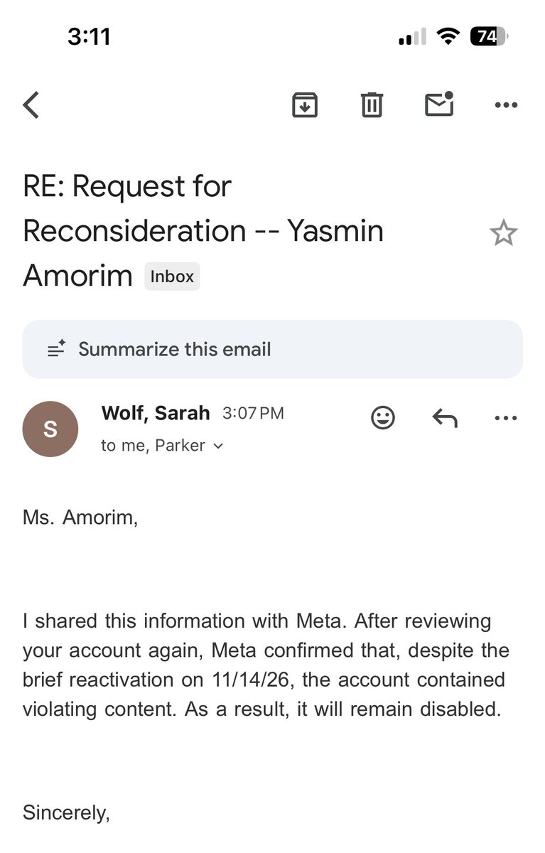 luliforthegirls's tweet image. meta deleted my accounts out of nowhere, accused me of HUMAN EXPLOITATION without any proof, their agents told me it was an AI glitch and my acc wasn’t supposed to be disabled, and now the lawyer tells me that. meta is a JOKE! @instagram @Meta and I’m suing your ass! 😡😡😡