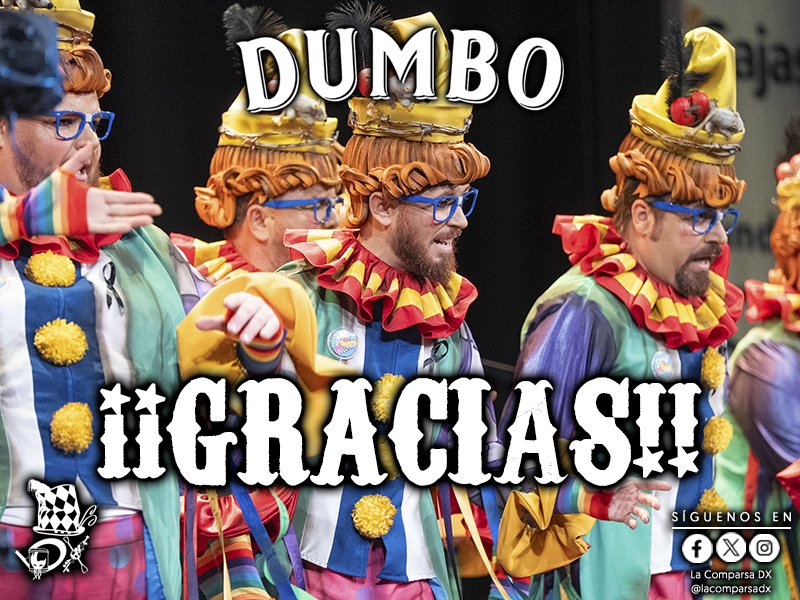 lacomparsadx's tweet photo. ¡¡¡Gracias Cádiz!!!
Nos vemos en tus calles!!!
#Dumbo
#LaComparsaDX
#Carnaval2026 https://t.co/99hk19BlmT
