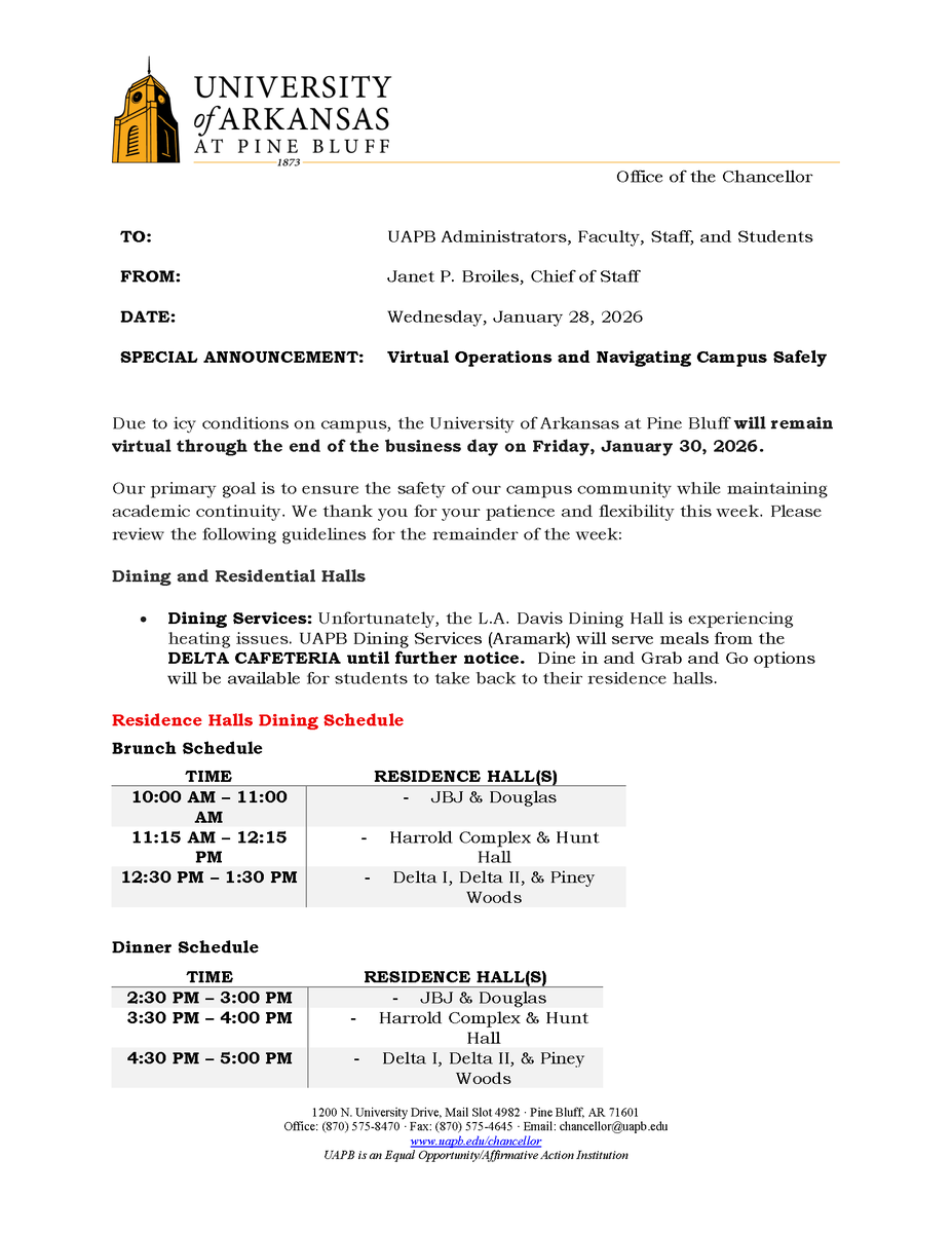 UAPB Official tweet media