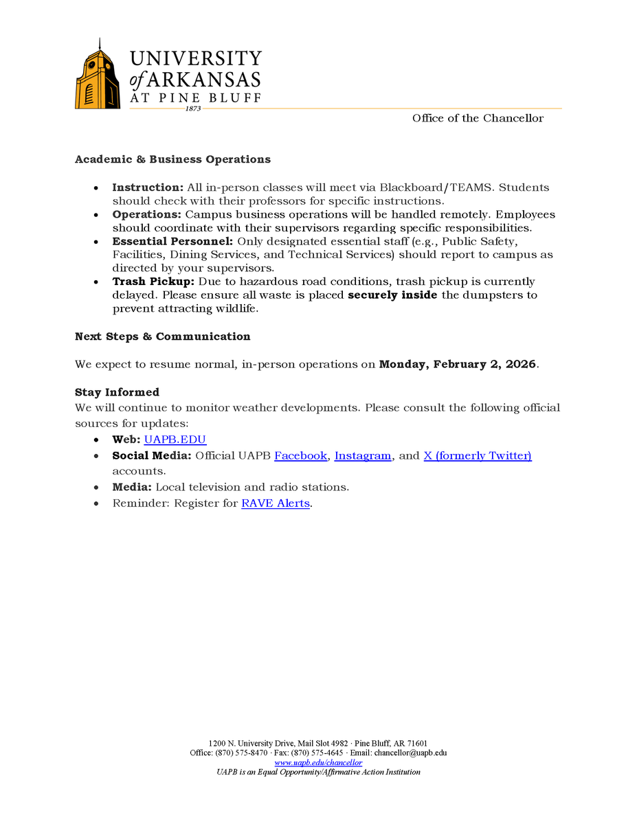 UAPB Official tweet media