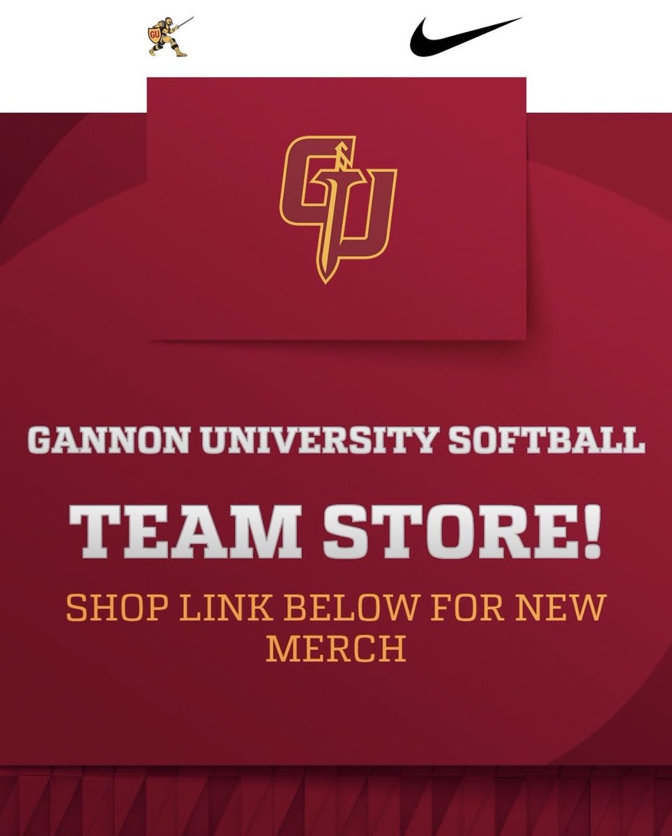 Gannon_Softball's tweet photo. Hey Knight Softball fans! Our NEW team store is LIVE!
Gear up before the season starts!π₯βοΈ
Shop the link below!β¬οΈ
https://t.co/gRjTfp4K50
#goknights #knightnation #gusb #team50 #family #teamstore #shopnow https://t.co/rgX9gj71ok