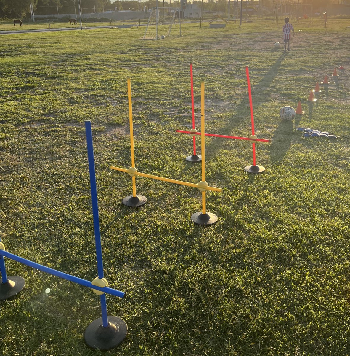 Nuevos elementos de entrenamiento 🙌🏼 💙🤍❤️🇦🇷

Llegaron las vallas regulables desarmables 💪🏼

Esto va a permitir que los chicos practiquen salto, hacer slalom entre bastones y también que lo usen como mini arquitos para practicar precisión en pases.

Vamos el C.F. Malagueño,