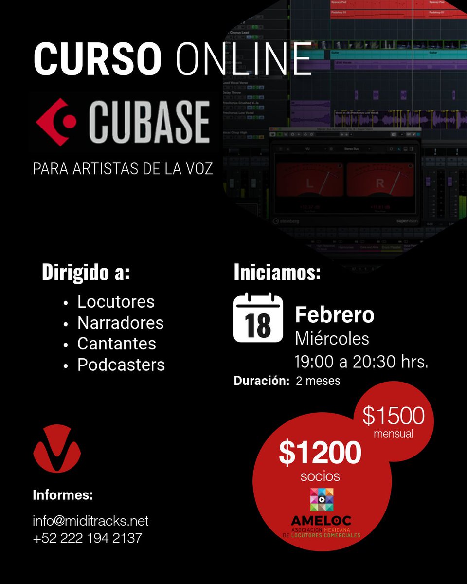 MIDITracksPro's tweet photo. ¡Empezamos mañana! (Curso Cubase)
Contenido: ¡Todo listo para arrancar! 🎙️ Mañana lunes inicia el Grupo 1 de Cubase para Artistas de la Voz. ¿Te quedaste fuera? Aún tenemos los últimos 2 cupos disponibles para el Grupo 2 (Miércoles).

¡Es el momento de dominar tu estudio! 🚀 https://t.co/SoUc3hTOVv