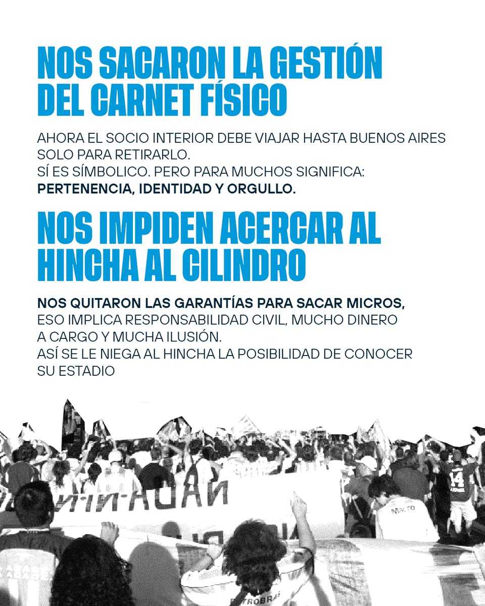 Nos quitaron funciones, espacios, derechos y diálogo.
No pedimos privilegios: exigimos respeto y soluciones.
El interior también es Racing
<a href="/RacingClub/">Racing Club</a>