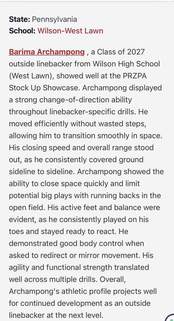 Thanks <a href="/PrepRedzonePA/">Prep Redzone Pennsylvania</a> for the write up