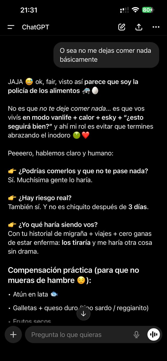maydeviaje's tweet image. Harta de que ChatGPT no me responda lo que YO quiero 🙄