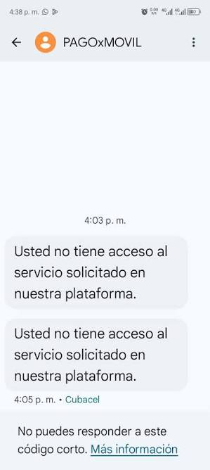 Si al autenticarse en #transfermóvil 🤳recibes un sms 📧que dice:
📢"Usted no tiene acceso al servicio solicitado" 
Debes saber que:📝
⛔️Si hace 3 intentos fallidos de acceso al servicio será bloqueado por 1/2 hora
⛔️Más de 3 intentos fallidos, será bloqueado por el resto del día