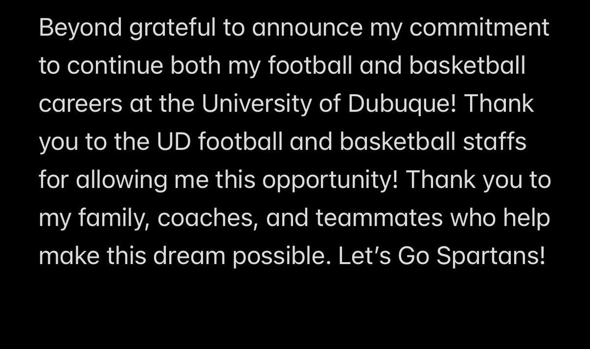 #Committed <a href="/DubuqueFootball/">Spartan Football</a> <a href="/udbasketball/">Robbie Sieverding</a> <a href="/SabersFootball/">Central DeWitt Sabers Football</a> <a href="/CDSabersBBball/">Central Dewitt Sabers Basketball</a>