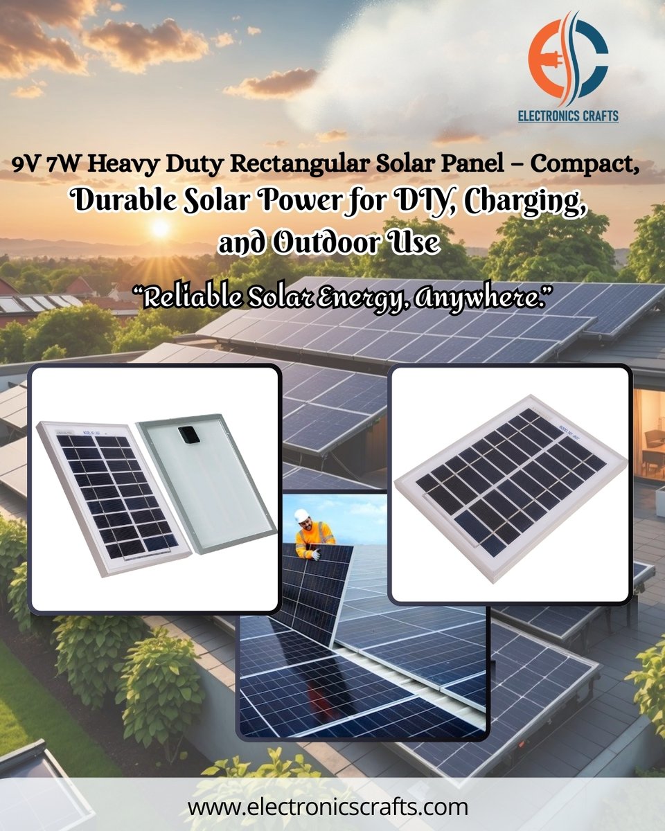 ElectronicsCraf's tweet photo. Power your devices sustainably with the 9V 7W Heavy Duty Rectangular Solar Panel.

#SolarPanel
#RenewableEnergy
#SolarPower
#EcoFriendlyEnergy
#DIYProjects
#OutdoorPower
#GreenEnergy
#SolarCharging
#SustainableLiving https://t.co/0XTwJQnRz5