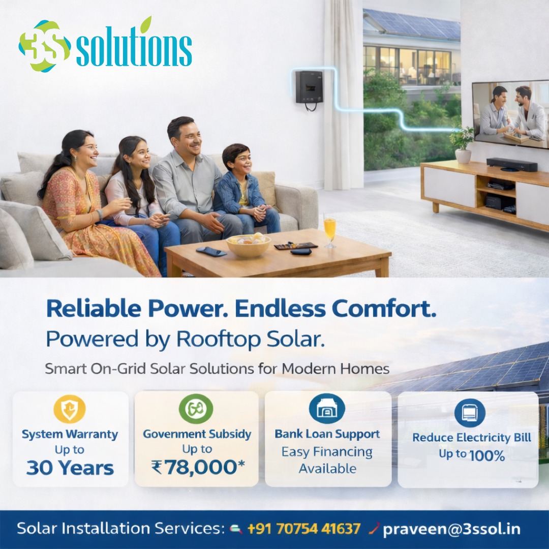 3s_Sol's tweet photo. Reliable Power. Endless Comfort. ☀️🏡

#RooftopSolar #3SSolutions
#ReliablePower #ModernHomes
#SolarEnergyIndia #GoSolar
#SaveElectricity #CleanEnergy
#Telangana #AndhraPradesh https://t.co/nont64ZPIy