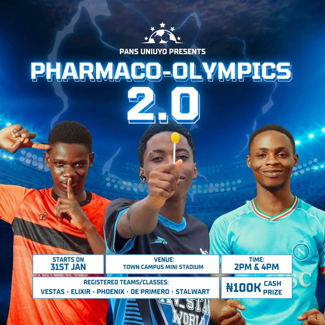 pansuniuyo_'s tweet photo. The lab coats are coming off and the boots are going on! This Saturday, we find out who really runs the turf at the PHARMACO-OLYMPICS. With ₦100,000 on the line for the champions, expect more than just "clinical" finishes. It’s pure adrenaline, skill, and bragging rights. https://t.co/yv0pCH4zua