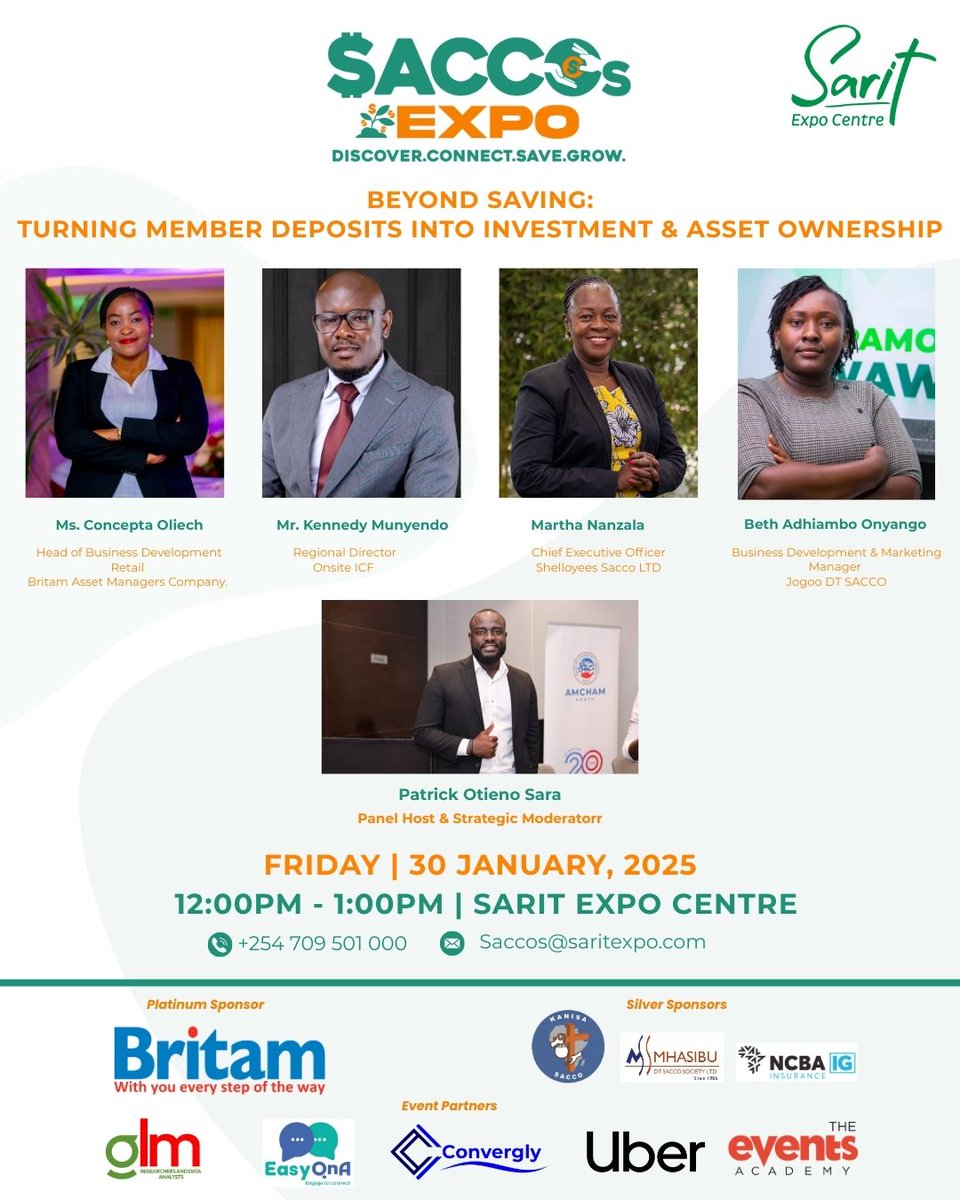 jogoosaccoltd's tweet photo. We are excited to invite all,whether you are already a member or looking to join a SACCO that supports your financial growth, we would love to connect with you.
See you at our stand let’s build your financial future together! https://t.co/gS54kPquha