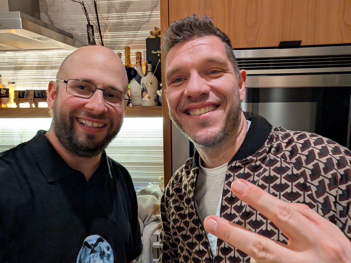 WolframRvnwlf's tweet image. Arrived in SF today, after only 2.5h of sleep and an 11.5h flight - and still took a Waymo to a party because this city is so energetic. Met @altryne in person for the first time after almost 2 years of participating in @thursdai_pod and now working together at W&amp;amp;B/CoreWeave. 🤘