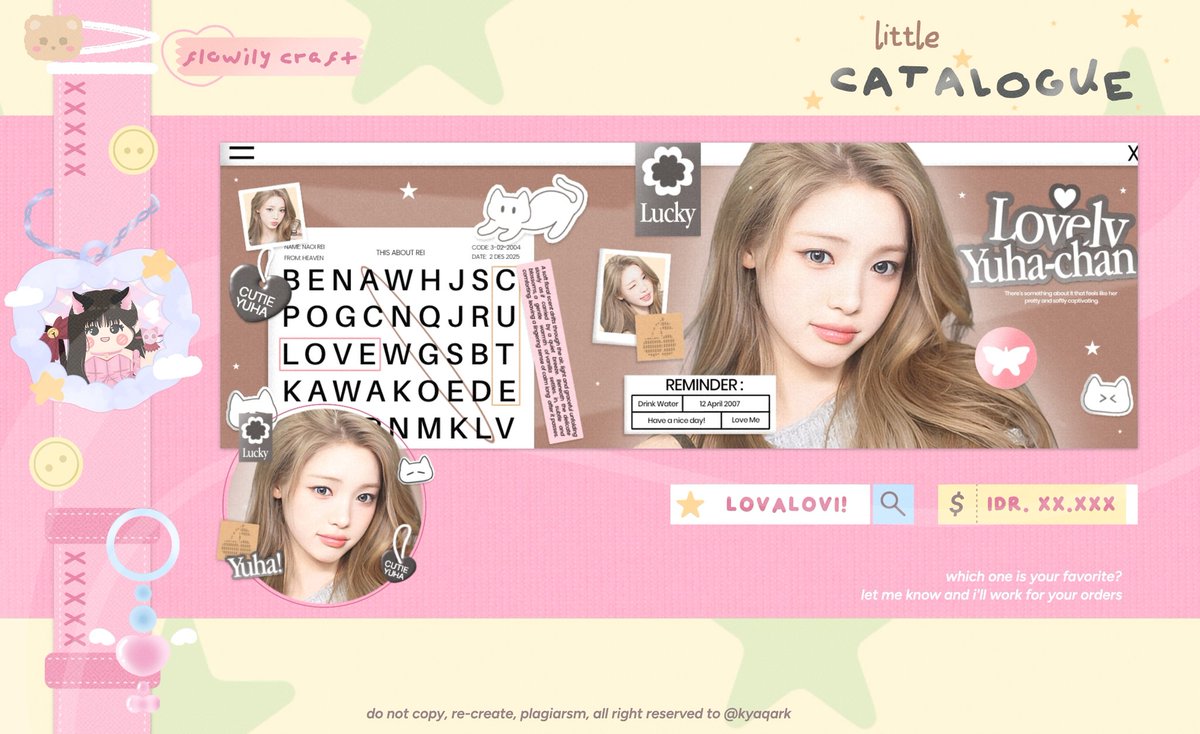 kyaqark's tweet image. Help repost, thank you 🫰🏻

Aku kembali mau memperkenalkan anak baruku, ada 4 dan ada versi wabisnya juga 🥺 tolong sayangi mereka iyh dan aku juga open titipan ke 4 katalog ini dengan special price, bisa cek ALT okkie 😉

Semua layout ufs iaa

#zonauang