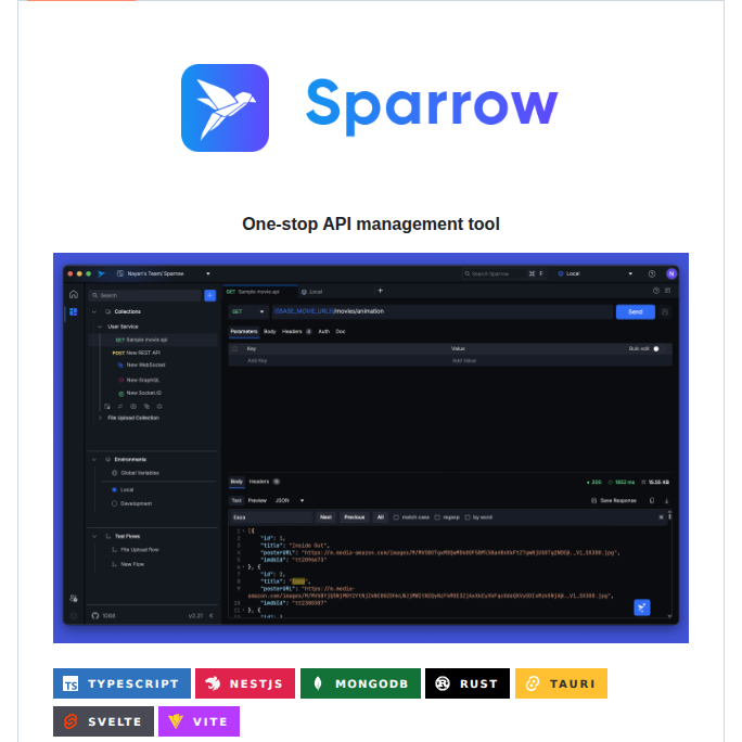 tom_doerr's tweet photo. API management tool for testing and development

https://t.co/szjP3schv9 https://t.co/GuwkDMwOSd