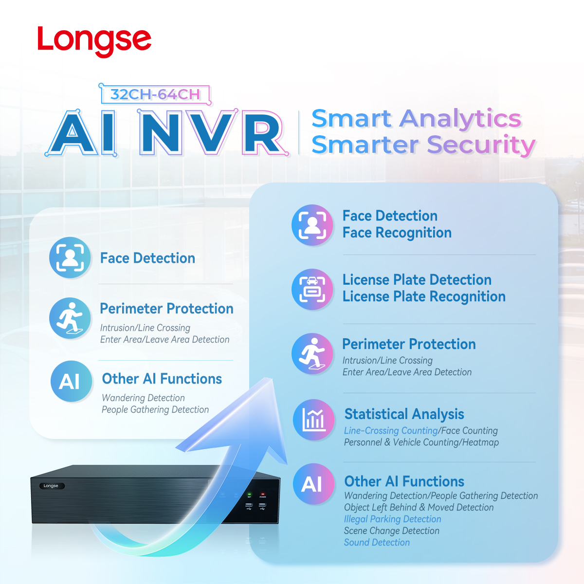 Longse_Group's tweet photo. 🛡️ Longse AI NVR | Smarter Security
✅ 32-64CH Inputs (Large-scale coverage) ✅ Face &amp; LPR Recognition (Precision ID) ✅ Sound &amp; Intrusion Alerts (Proactive defense) ✅ Object Monitoring (Asset safety)
🌏 Visit: https://t.co/6XkCjFMQK1 https://t.co/LS4cshjS3B