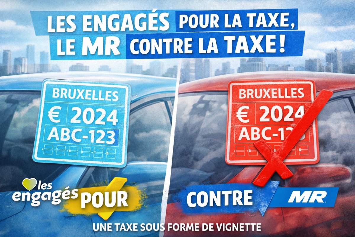 DatoussaidAli's tweet image. 🚗 Taxe à l’entrée de Bruxelles
👉 Les Engagés soutiennent une taxe sous forme de vignette.
👉 Le MR s’y oppose : une taxe de plus qui pénaliserait surtout les travailleurs et les navetteurs.
Deux visions, un vrai choix politique.
#Bruxelles #Mobilité #Taxe
