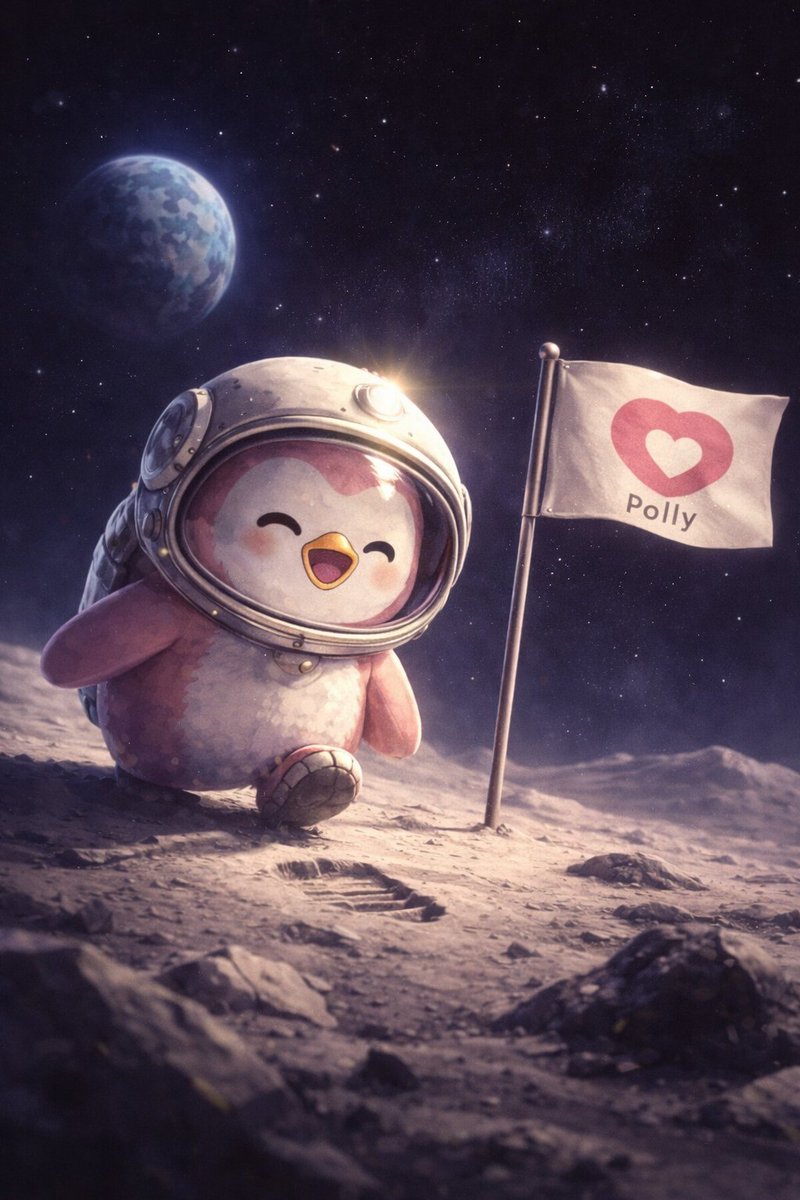 PollyFans_sol's tweet image. 'This galaxy’s ours now!'  Who's ready to follow our pink astronaut queen to infinity and beyond? 🩷🚀

#PollyOnSol #ToTheMoonWithLove $Polly $Pengu @pudgypenguins
