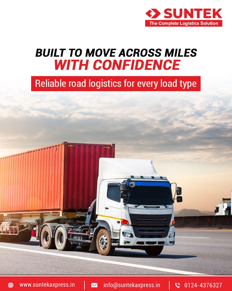 With a robust fleet and dynamic routing, Suntek Axpress delivers dependable road transportation solutions, handling PTL and FTL with consistency and care. #SuntekAxpress #RoadTransportation #ReliableLogistics #PTLFTL