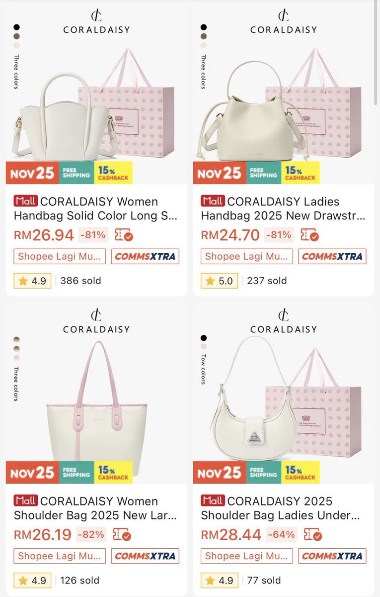syeerayahaya's tweet photo. Perempuan lawo semua, sini aku spill lubuk handbag rm30 ke bawah tapi masing-masing rupa have-have ✨￼ buat hadiah pun nice ni￼ https://t.co/UhJlwDDVB5