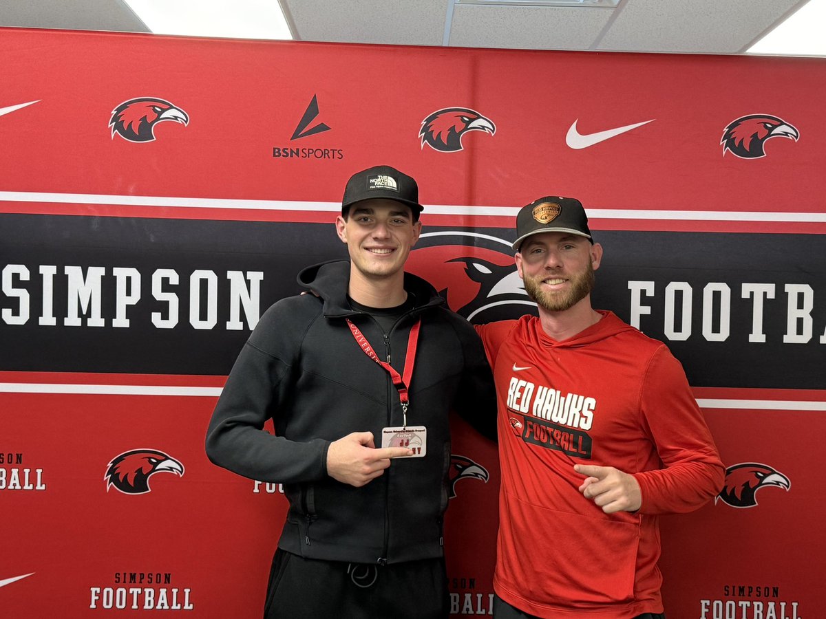 After an amazing conversation with <a href="/CoachG_Simpson/">Garrett Sandow</a> I’m blessed to receive and offer from Simpson University‼️‼️

<a href="/trevorutter/">Coach Trevor Utter</a> <a href="/SimpsonU_FB/">Simpson Red Hawks Football</a> <a href="/PRCoachBrim/">Coach Tyler Brimhall</a> <a href="/Gregorifootball/">Gregori Football</a> <a href="/_Vc_209/">vince carter</a> <a href="/HunterW5504/">Hunter Williams</a> <a href="/Coach_Wallace1/">Lamar_Wallace</a> <a href="/korkissador/">Stephen Korkissador</a>