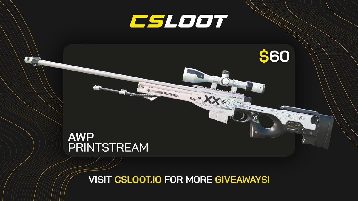 CS2 AWP Printstream Giveaway! ($60) 💸

✅ Follow <a href="/CSLOOTio/">CSLOOT.io</a> &amp; <a href="/manusprotocol/">Manus</a> 
✅ Like, Retweet &amp; Tag a Friend

Rolling in 7 Days, Good Luck! ⏱️