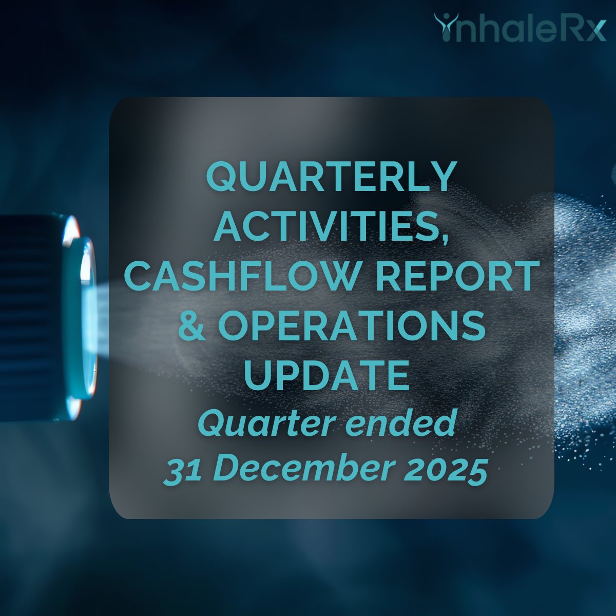 InhaleRx_Ltd's tweet image. Our Quarterly Activities Report for the period ending 31 December 2025 has been released.
View the full $IRX report: api.investi.com.au/api/announceme…