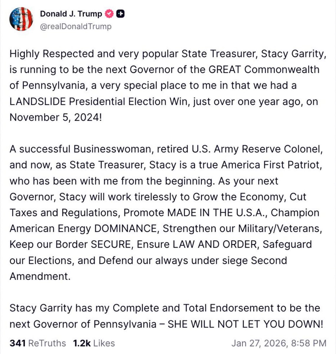 DaveMcCormickPA's tweet image. Stacy Garrity is a good friend, a Pennsylvania-first leader, and someone who truly puts service first. Proud to support her and to see President Trump endorse her for Governor.
