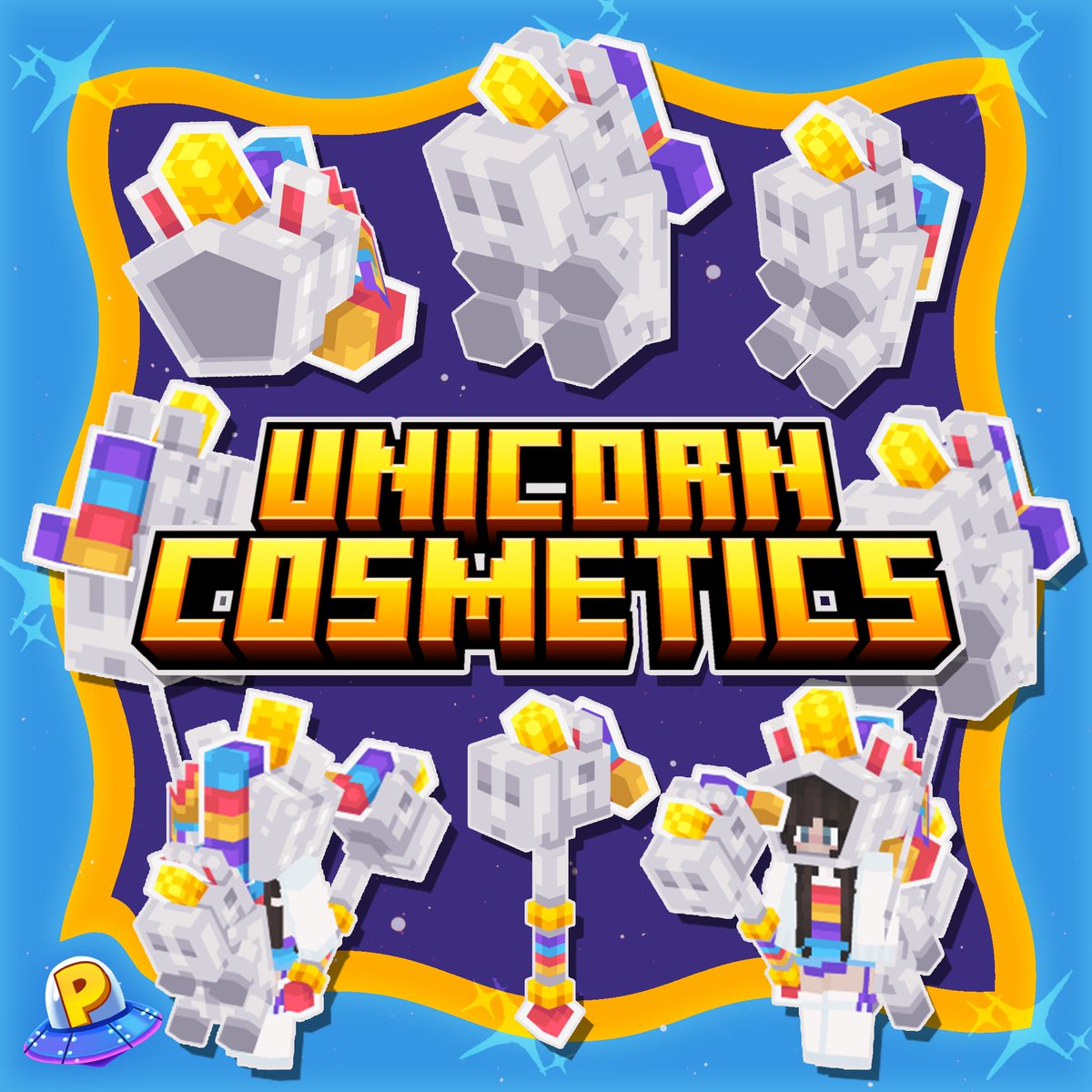 Unicorn Cosmetics just released! If your #Minecraft server is always looking for those cute cosmetics, these are a perfect addition. You can dye them all and will only cost you $4.99 exclusively <a href="/MCModelsNet/">MCModels</a>!

Made on <a href="/blockbench/">Blockbench</a> 

Inspired by my friend's birthday!

#blockbench