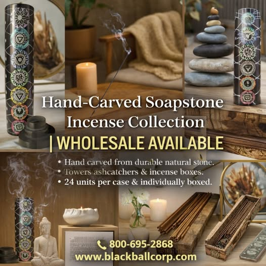 BLACKBALLCORP's tweet photo. 📷 Hand-Carved Soapstone Incense Collection | Wholesale Available

Bring calm, craftsmanship, and high-margin impulse sales to your shelves 

📷 Easy to stock • Easy to sell • Easy to reorder
📷 Wholesale Orders: 800-695-2868
📷 Shop Wholesale: https://t.co/NdpoaHzoWY https://t.co/8przTFAKpS