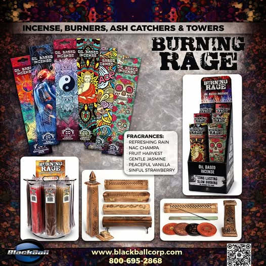 BLACKBALLCORP's tweet photo. 🔥 HOT WHOLESALE ALERT 🔥
Burning Rage Incense by Black Ball Corp. is on fire and flying off shelves! 💨🔥

📦 Available in ready-to-sell displays

🏪 Perfect for smoke shops, head shops, gift stores &amp; boutiques https://t.co/5asq26TW7x