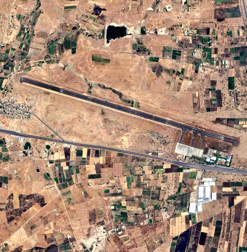 Aerial view of Baramati Airport, Pune district, Maharashtra — site of the 28 January 2026 Learjet 45 crash