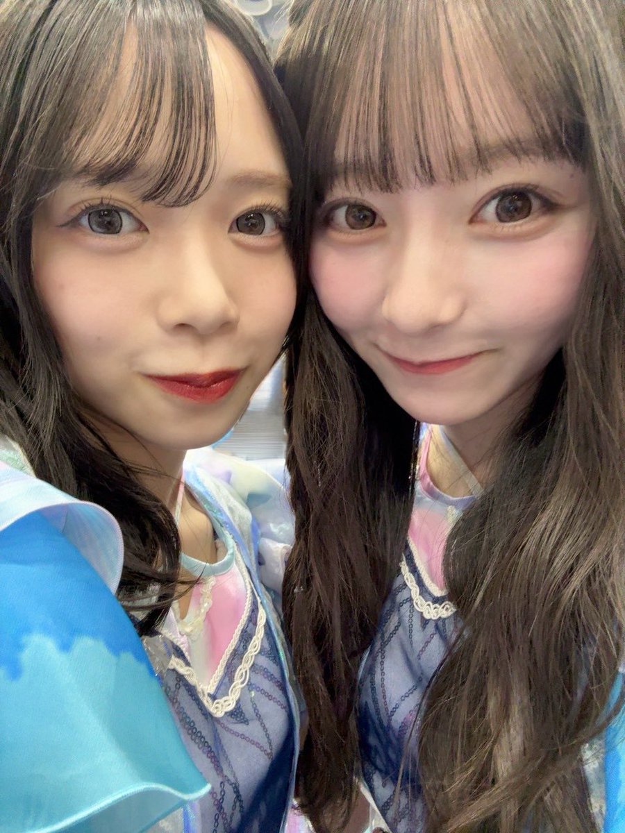 紗希ちゃんブログ更新ありがとう🥹🩵🩵 先輩とのツーショット距離近く