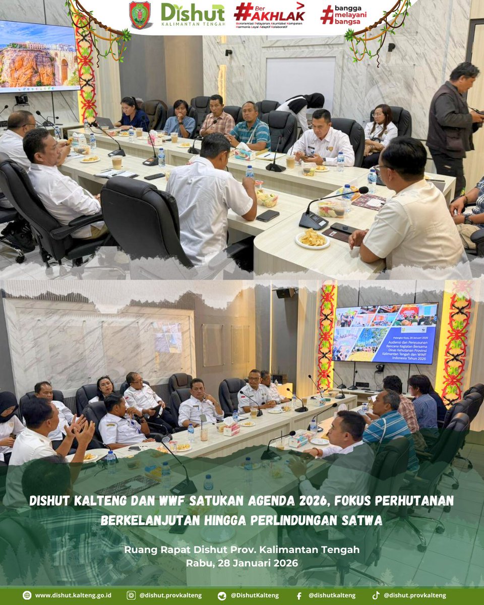 DishutKalteng's tweet photo. Dishut Kalteng dan WWF Satukan Agenda 2026, Fokus Perhutanan Berkelanjutan hingga Perlindungan Satwa
#kaltengmakinberkah
#kaltengberakhlak
#dishut
#dishutprovkalteng
#kalteng
#palangkaraya
#asnberakhlaksukaikan https://t.co/zx4XnMz5bN