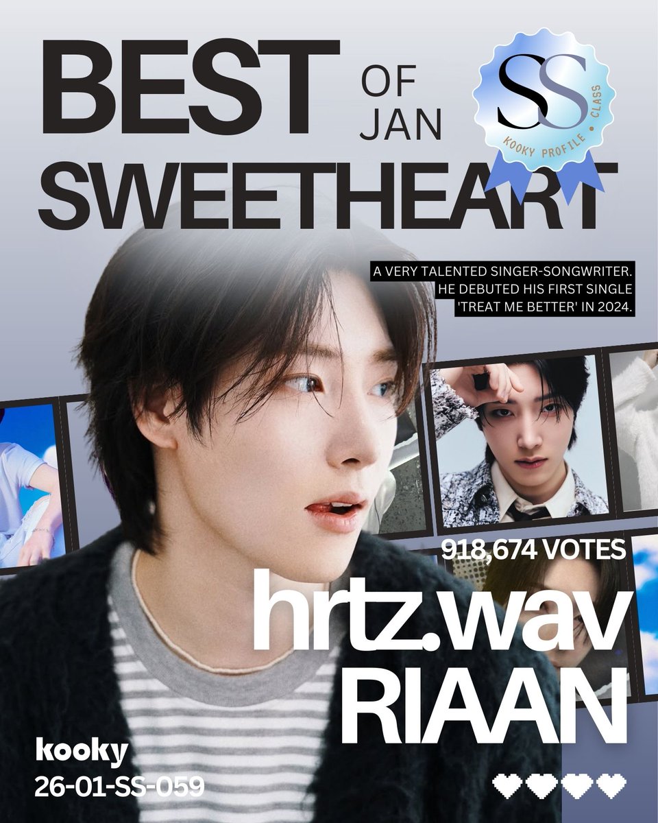 [📣Ads Info]
✨ Monthly Position Ranking | #BestSweetheart_Jan 

★・・・・★・・・ #hrtzwav #RIAAN #하츠웨이브 #리안 ・・・★・・・・★

📅 Feb 14~28, 2026
📍Hapjeong Station B1
✨ 2 Screens / 120 times
🔗kookylinkpage.kooky.io/event/40655

🎁  #KookyProfile 
🏅 Spacial Class - SS Class