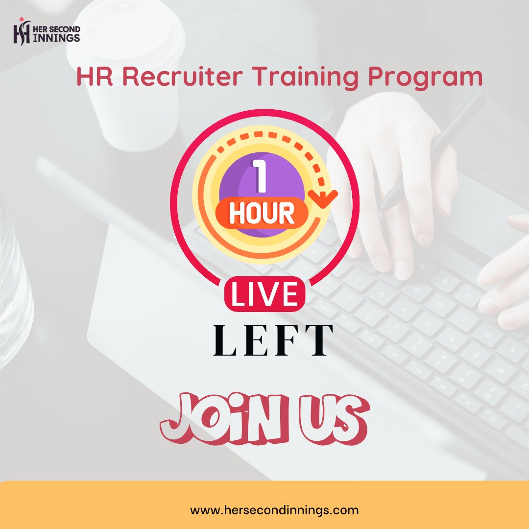 Your next career move could start today.

Seats closing soon. Act now:hersecondinnings.com/events/hr-recr…

#CareerRestart #HRCareers #TechRecruitment #GigWork #ReturnToWork #RecruiterTraining